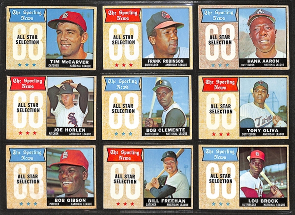  1968 Topps Baseball Complete Set w. BVG Mantle 6.0 & BVG Ryan 5.0
