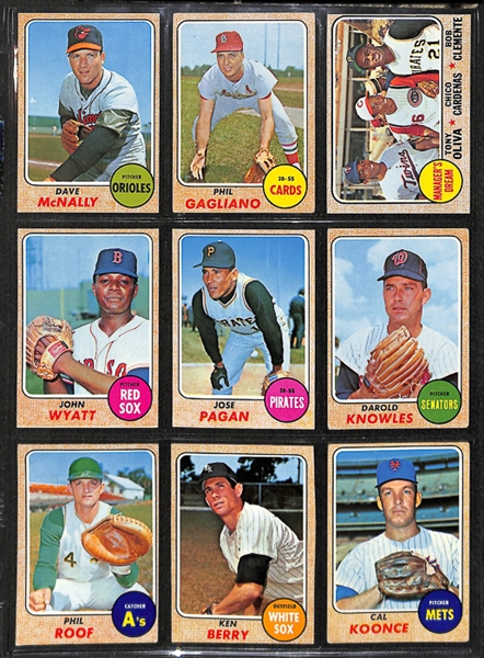  1968 Topps Baseball Complete Set w. BVG Mantle 6.0 & BVG Ryan 5.0