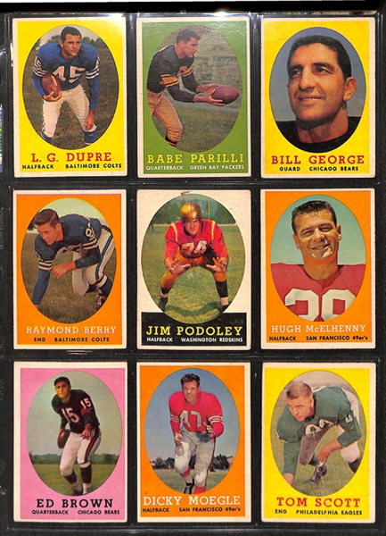 1958 Topps Football Complete Set w. Jim Brown Rookie Card