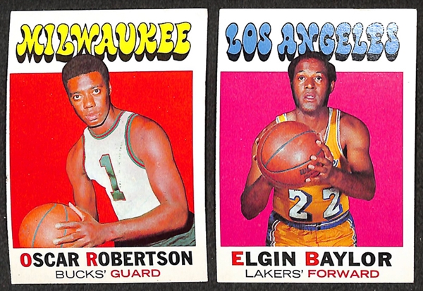 Lot of 2 - 1971-72 Topps Basketball 1st Series Sets