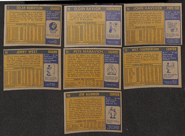 Lot of 2 - 1971-72 Topps Basketball 1st Series Sets