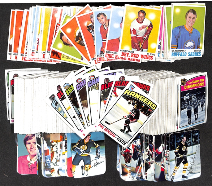 Lot of 2 1970s Topps Hockey Sets - 1970-71 Topps Hockey & 1976-77 Topps Hockey Complete Sets & 1976/1977 Topps Insert Card Sets