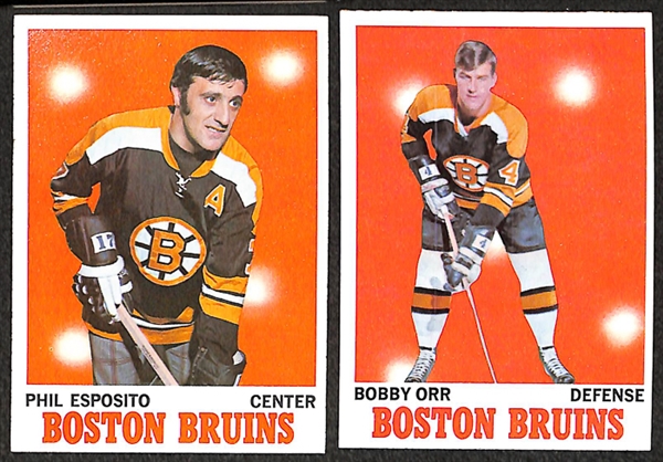 Lot of 2 1970s Topps Hockey Sets - 1970-71 Topps Hockey & 1976-77 Topps Hockey Complete Sets & 1976/1977 Topps Insert Card Sets