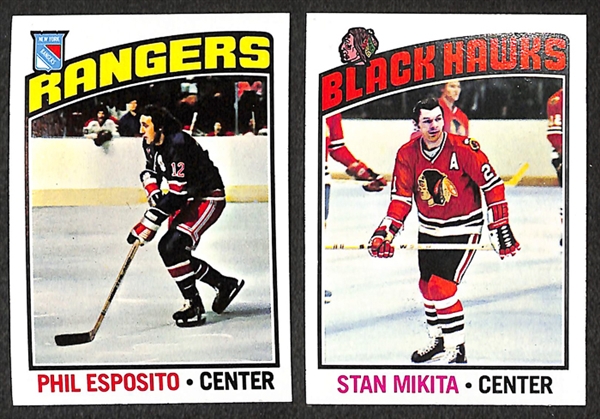 Lot of 2 1970s Topps Hockey Sets - 1970-71 Topps Hockey & 1976-77 Topps Hockey Complete Sets & 1976/1977 Topps Insert Card Sets