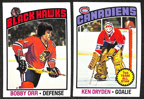 Lot of 2 1970s Topps Hockey Sets - 1970-71 Topps Hockey & 1976-77 Topps Hockey Complete Sets & 1976/1977 Topps Insert Card Sets