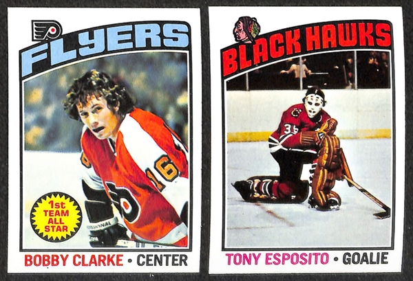 Lot of 2 1970s Topps Hockey Sets - 1970-71 Topps Hockey & 1976-77 Topps Hockey Complete Sets & 1976/1977 Topps Insert Card Sets