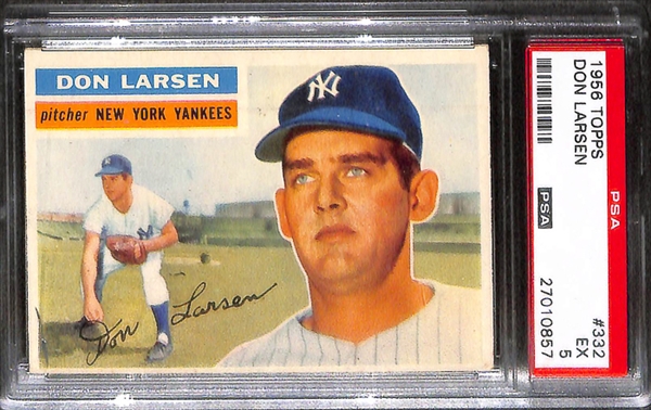 Lot of 3 1950s Baseball Star Cards - 1950 & 1955 Kluszewski & 1956 Larsen - PSA