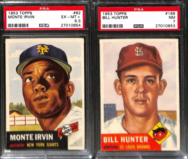 Lot of 9 1953 Topps Baseball Cards w. Minnie Minoso - PSA