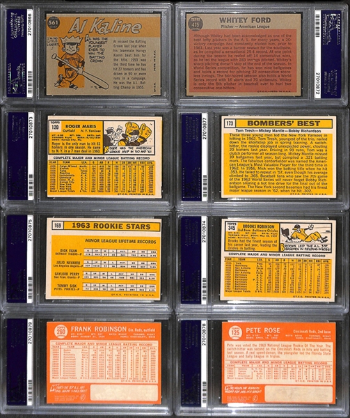 Lot of 8 1960-1964 Topps Baseball Cards w. 1960 Al Kaline All Star - PSA
