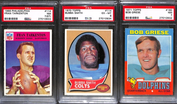 Lot of 5 1961-1971 Topps/Fleer/Philadelphia Football Cards w. Bart Starr - PSA