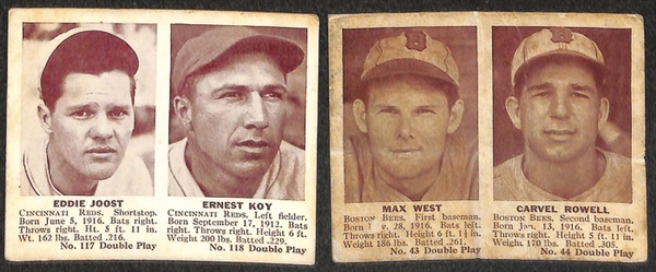 Lot of 17 1941 Double Play Cards w. Grove/Doerr