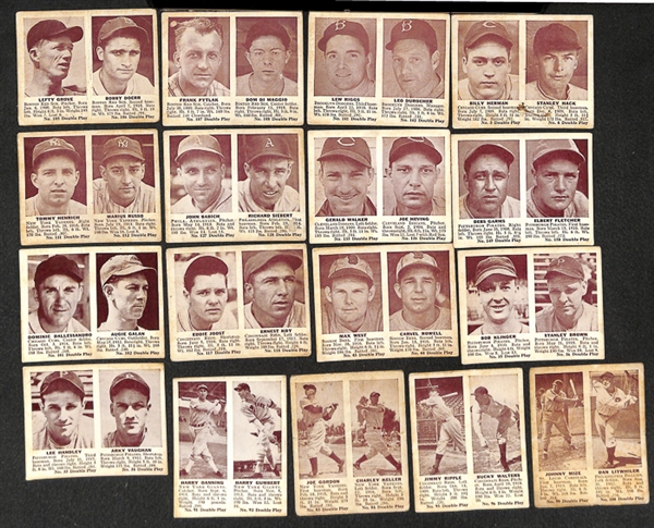 Lot Of 17 1941 Double Play Cards w. Grove/Doerr