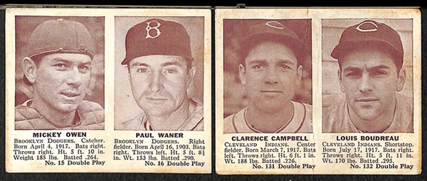 Lot Of 16 Different 1941 Double Play Cards w. Newsom/Greenberg