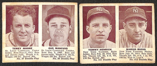 Lot Of 16 Different 1941 Double Play Cards w. Newsom/Greenberg