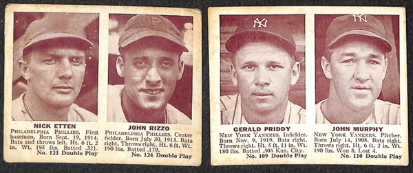 Lot Of 16 Different 1941 Double Play Cards w. Newsom/Greenberg