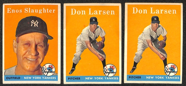 Lot Of 30 1958 Topps Baseball Cards w. Hank Aaron
