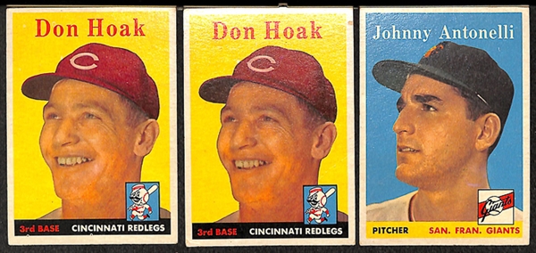 Lot Of 30 1958 Topps Baseball Cards w. Hank Aaron
