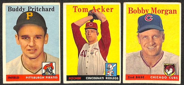 Lot Of 30 1958 Topps Baseball Cards w. Hank Aaron