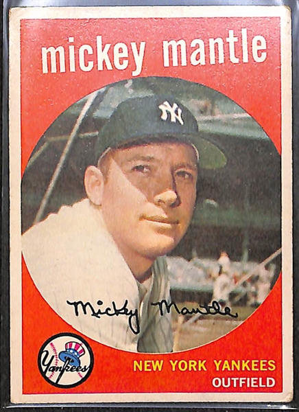 1959 Topps #10 Mickey Mantle Card