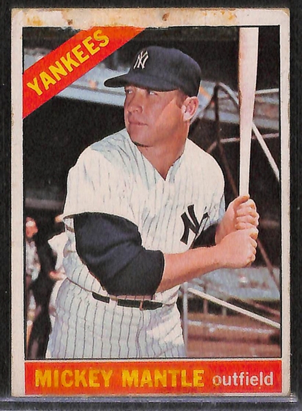 1964 Topps Mickey Mantle & 2 1966 Topps Mickey Mantle Cards