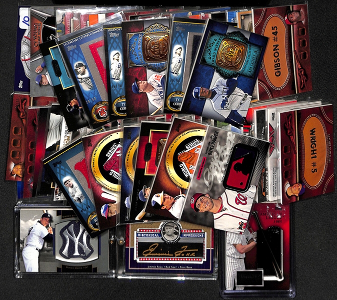 Lot Of 63 Baseball Commemorative Relic Cards w. Griffey & Ruth