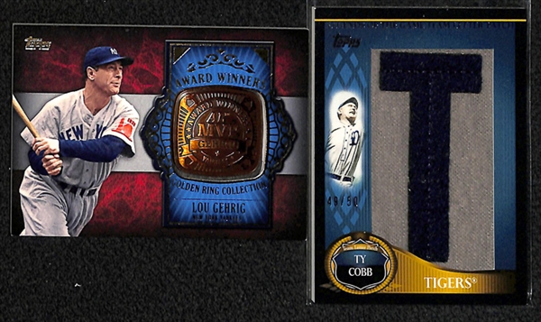 Lot Of 63 Baseball Commemorative Relic Cards w. Griffey & Ruth