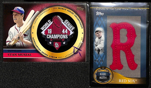 Lot Of 63 Baseball Commemorative Relic Cards w. Griffey & Ruth