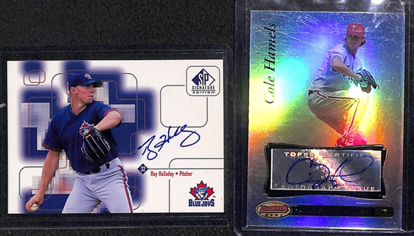 Lot Of 130 Baseball Autograph Cards w. Halladay & Altuve