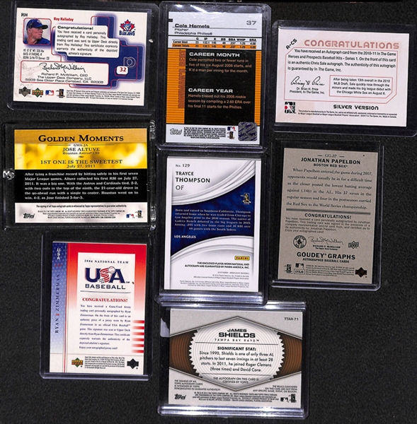 Lot Of 130 Baseball Autograph Cards w. Halladay & Altuve