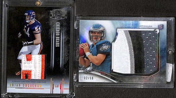 Lot Of 44 Football Prime Patch Cards w. Urlacher & Cam Newton
