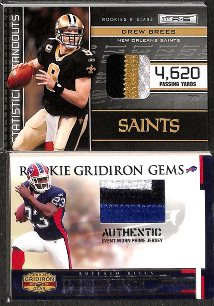 Lot Of 44 Football Prime Patch Cards w. Urlacher & Cam Newton