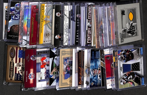 Lot Of 38 Football Stars & HOF Relic Cards w. Bart Starr & Peyton Manning