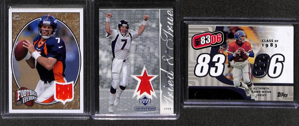 Lot Of 38 Football Stars & HOF Relic Cards w. Bart Starr & Peyton Manning