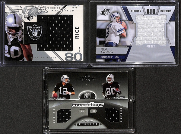 Lot Of 38 Football Stars & HOF Relic Cards w. Bart Starr & Peyton Manning