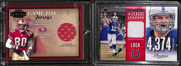 Lot Of 115 Football Relic Cards w. Jerry Rice & Andrew Luck