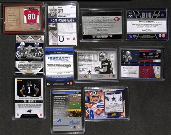 Lot Of 115 Football Relic Cards w. Jerry Rice & Andrew Luck