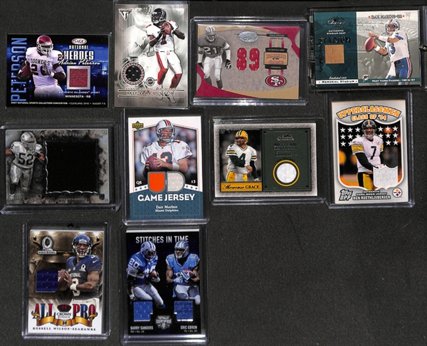 Lot Of 108 Football Relic Cards w. Marino & Roethlisberger