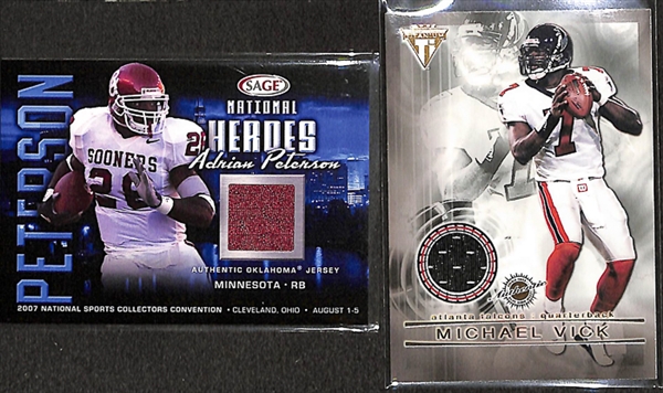 Lot Of 108 Football Relic Cards w. Marino & Roethlisberger