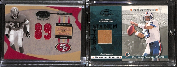Lot Of 108 Football Relic Cards w. Marino & Roethlisberger