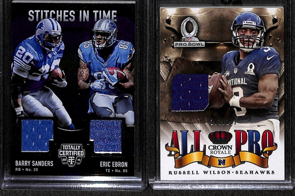 Lot Of 108 Football Relic Cards w. Marino & Roethlisberger