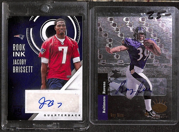 Lot Of 90 Football Autograph & Relic Card w. Langford & Freeman
