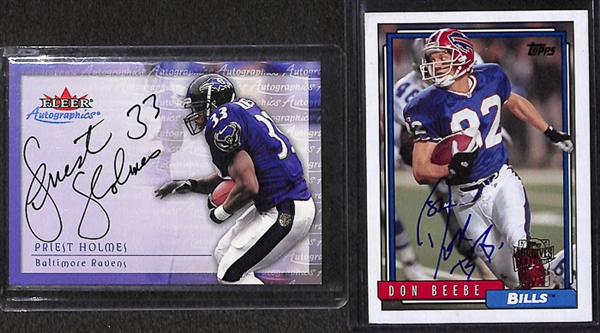 Lot Of 85 Football Autograph Cards w. Bryant & Johnson