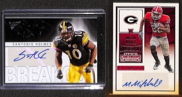 Lot Of 85 Football Autograph Cards w. Bryant & Johnson