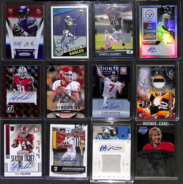 Lot Of 40 Football Autograph Card w. Bridgewater & Jackson