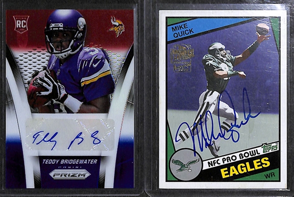 Lot Of 40 Football Autograph Card w. Bridgewater & Jackson