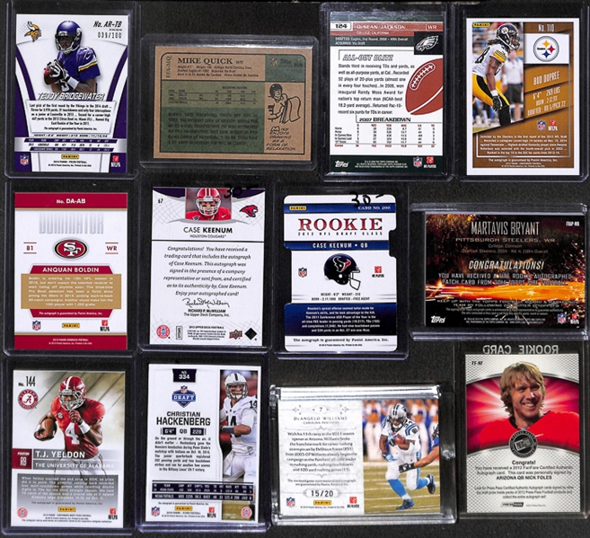 Lot Of 40 Football Autograph Card w. Bridgewater & Jackson