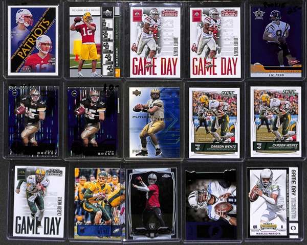 Lot Of 300+ Football Rookie Cards w. Brady/Rodgers/Elliott