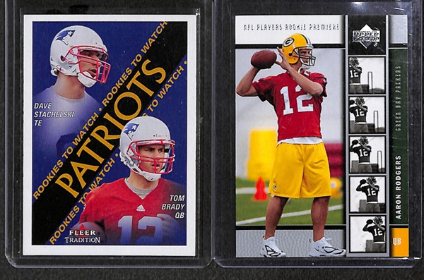 Lot Of 300+ Football Rookie Cards w. Brady/Rodgers/Elliott
