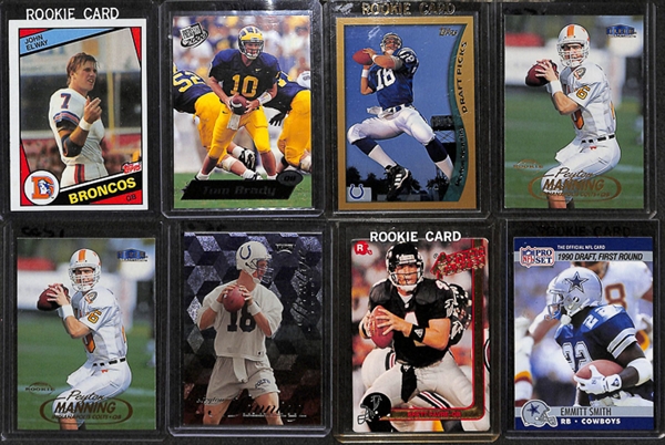 Lot Of 350 Football Rookie Cards w. Elway/Brady/Manning