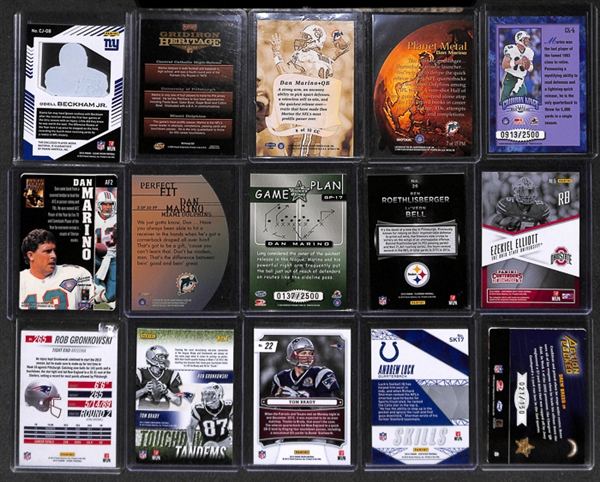Lot Of 350 Football Inserts/Rookie/Numbered Cards w. Marino & Odell Beckham